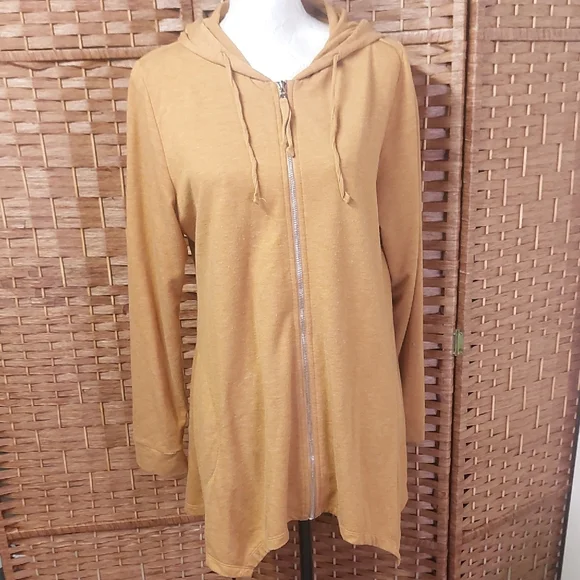 LOGO by Lori Goldstein Mustard Knit Cardigan Large - Picture 5 of 5